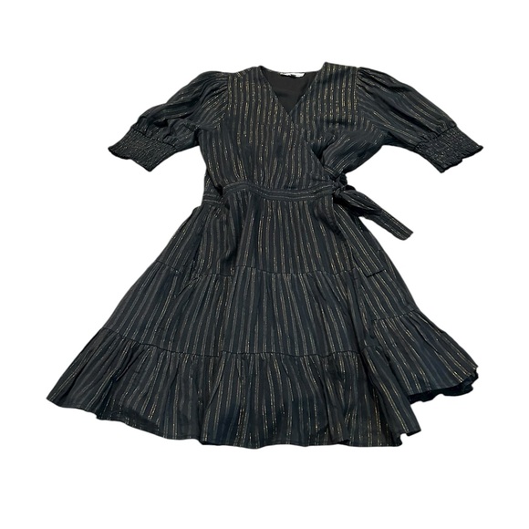 KARINA GRIMALDI black and gold wrap dress
